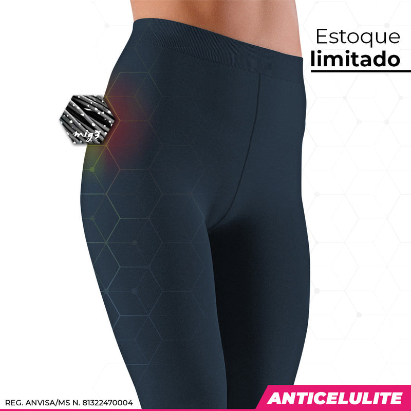 Legging Anticelulite Invel® Básica Suave Compressão (1-2 dedos acima umbigo)