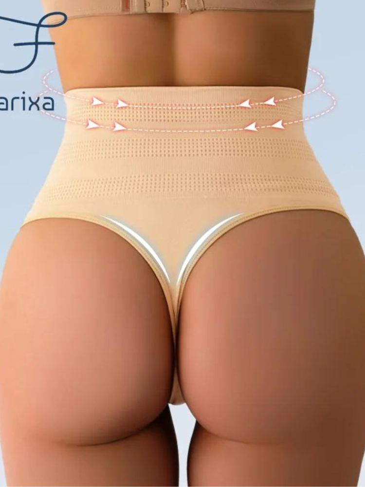 Descubra a Elegância e o Conforto com Nossa Sensacional Tanga Sem Costura de Controle de Barriga Alta!