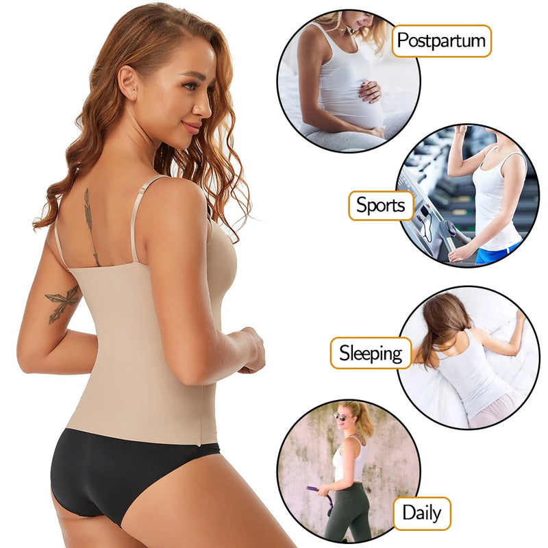 Desperte Sua Confiança e Realce Sua Forma com Nossa Camisola Lisa Regata e Colete de Compressão Emagrecedor - Controle da Barriga e Elegância em Cada Detalhe!