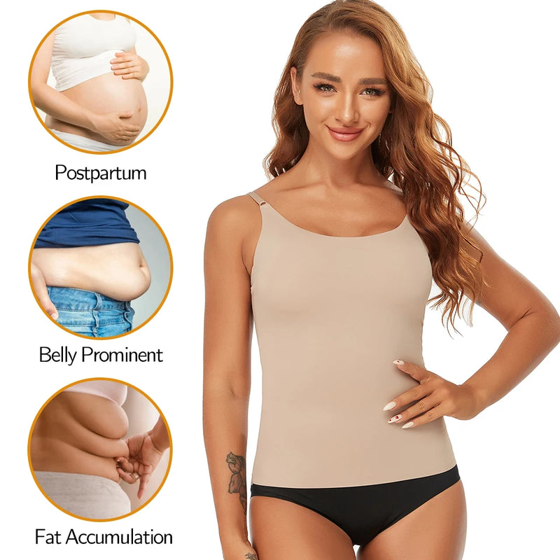 Desperte Sua Confiança e Realce Sua Forma com Nossa Camisola Lisa Regata e Colete de Compressão Emagrecedor - Controle da Barriga e Elegância em Cada Detalhe!