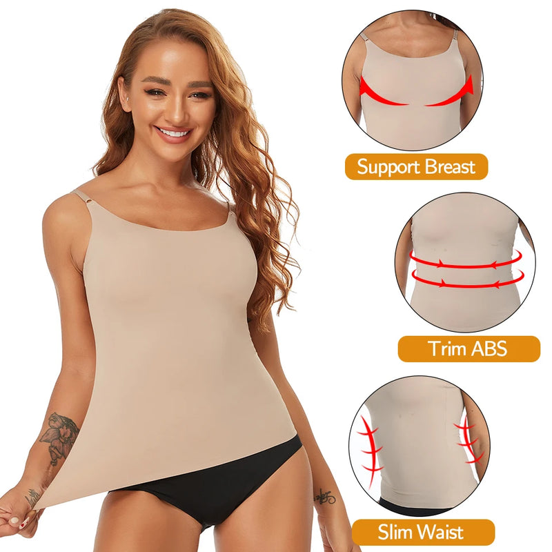 Desperte Sua Confiança e Realce Sua Forma com Nossa Camisola Lisa Regata e Colete de Compressão Emagrecedor - Controle da Barriga e Elegância em Cada Detalhe!