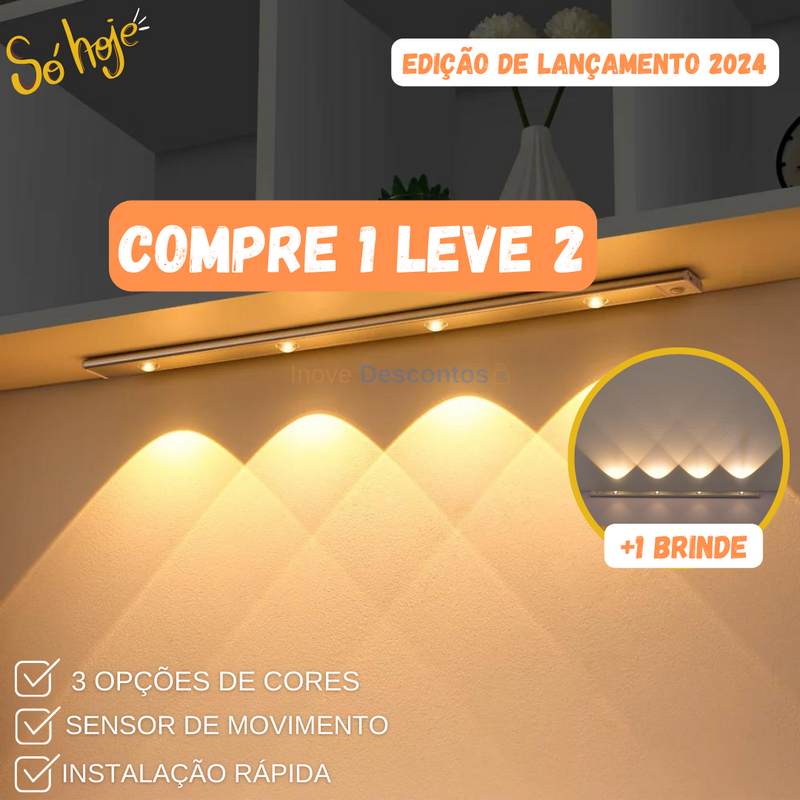 Kit 2 Luminárias Recarregável com sensor de movimento (COMPRE 1 LEVE 2)